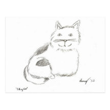 Postal del bosquejo del gatito