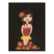 Postal del chica de Quantum Cutie del chica del fu
