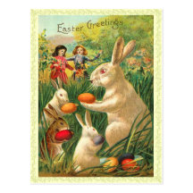 Postal del conejito de pascua del vintage