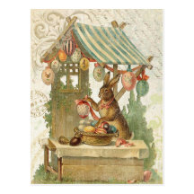 Postal del conejito de pascua del vintage