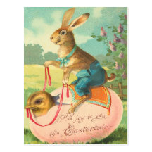 Postal del conejito de pascua del vintage