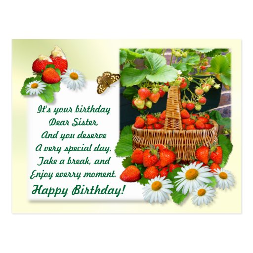 Postal del cumpleaños de la hermana del ~ de la ce de Zazzle.es