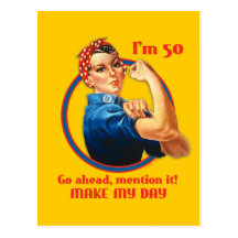 Postal del cumpleaños del remachador de Rosie 50.a