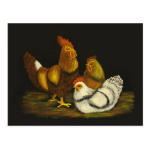 Postal del ~ del gallo y de las gallinas
