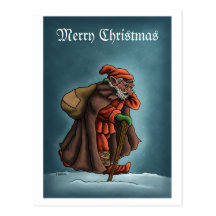 postal del día de fiesta del chaval del yule que c