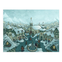 postal del día de fiesta del wintertown básica