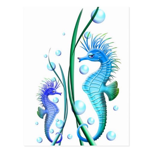 Postal del dibujo animado de los Seahorses