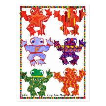 Postal del equipo del cuerpo de baile de las ranas
