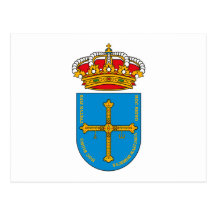 Postal del escudo de armas de Asturias
