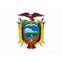 Postal del escudo de armas de Ecuador