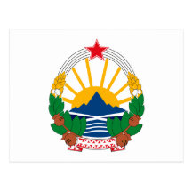Postal del escudo de armas de Macedonia