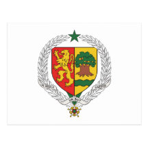 Postal del escudo de armas de Senegal