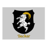Postal del escudo de la familia de Becker