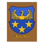 Postal del escudo de la familia de Fischer