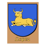 Postal del escudo de la familia de López