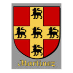 Postal del escudo de la familia de Martínez