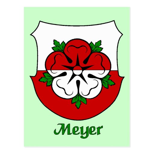 Postal del escudo de la familia de Meyer