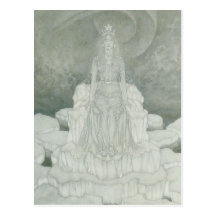 Postal del Faerie de la reina de la nieve del vint