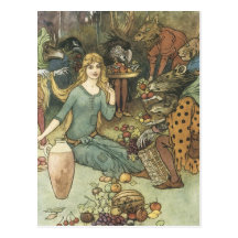 Postal del Faerie del vintage