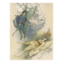 Postal del Faerie del vintage