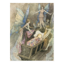 Postal del Faerie del vintage