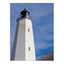 Postal del faro del gancho de Sandy