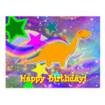 Postal del feliz cumpleaños de las estrellas y de 
