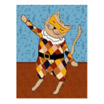 Postal del gatito del Harlequin del baile