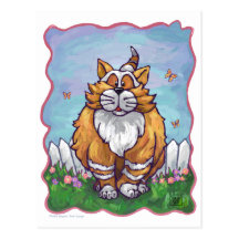 Postal del gato del jengibre