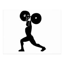 Postal del gimnasio del levantamiento de pesas