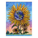 Postal del girasol de la tierra