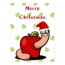 Postal del gusano del navidad