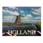 Postal del molino de viento de Holanda