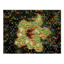 Postal del mosaico de la flor del hibisco