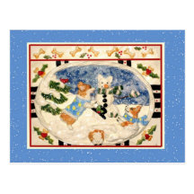Postal del muñeco de nieve del Corgi