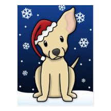 Postal del navidad de la chihuahua del cervatillo 