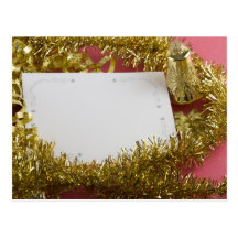postal del navidad de la guirnalda del oro