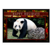 Postal del navidad de la panda gigante o de la pan