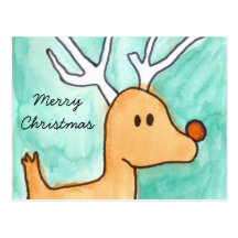 Postal del navidad de Rudolph