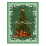Postal del navidad de Santa del oso del bebé prime