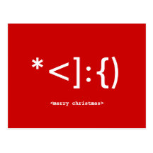 Postal del navidad del Emoticon de Santa del friki