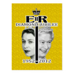 Postal del oro del jubileo de diamante de la reina
