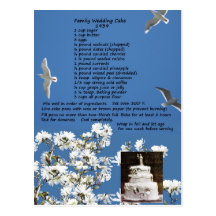 Postal del pastel de bodas