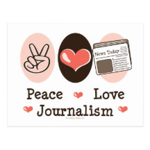 Postal del periodismo del amor de la paz
