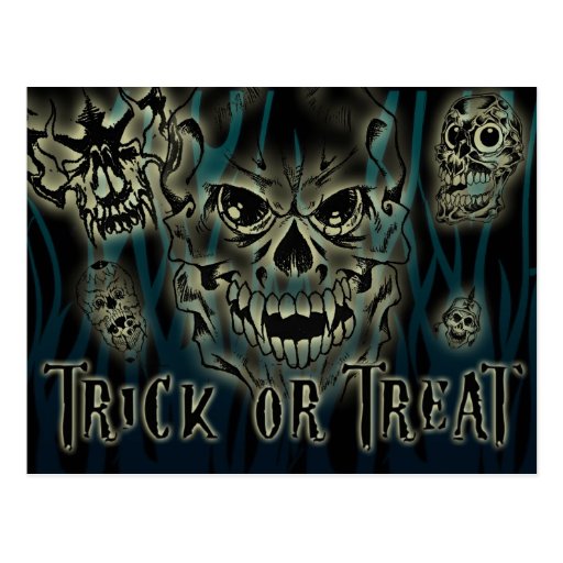 Postal del personalizable de Halloween del truco o