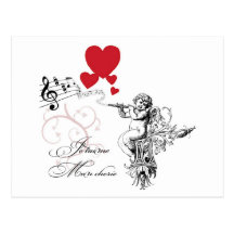 Postal del personalizado de Je Taime lunes Cherie