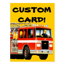 Postal del personalizado del Firetruck