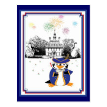 Postal del pingüino del Doodle del yanqui
