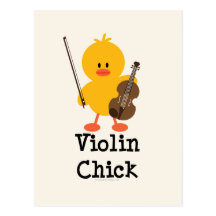 Postal del polluelo del violín