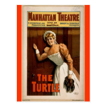Postal del poster del teatro del vintage